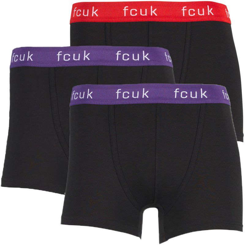 MENS 3 PACK FRENCH CONNECTION BLACK MULTIPACK BOXERS BOXER SHORTS TRUNKS PANTS 