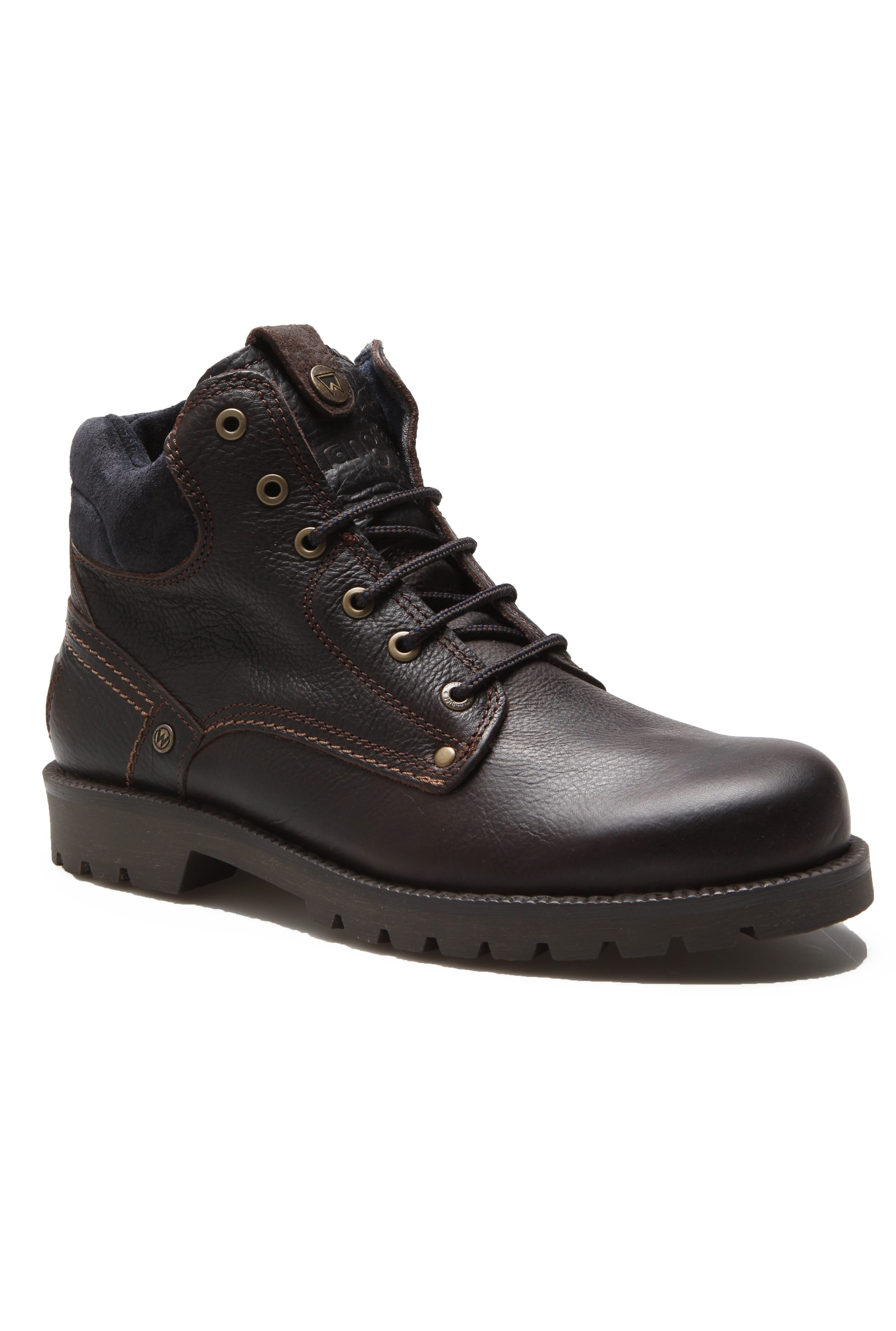 Wrangler Mens Newton Yuma Leather Boots Dark Brown Shoes | Jean Scene