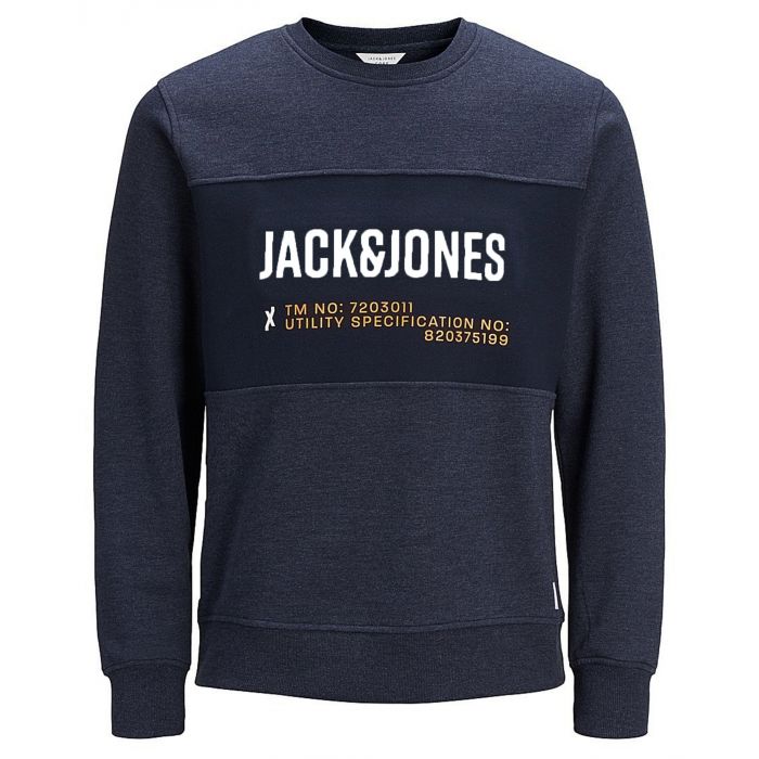 Jack & Jones Core Sweater Mens Chest Print Logo Casual Jumper Sweatshirt JCOClo 