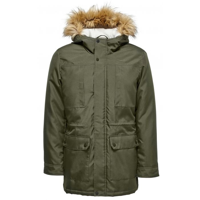 Only & Sons Onsemil Parka in Green for Men Mens Clothing Jackets Down and padded jackets 