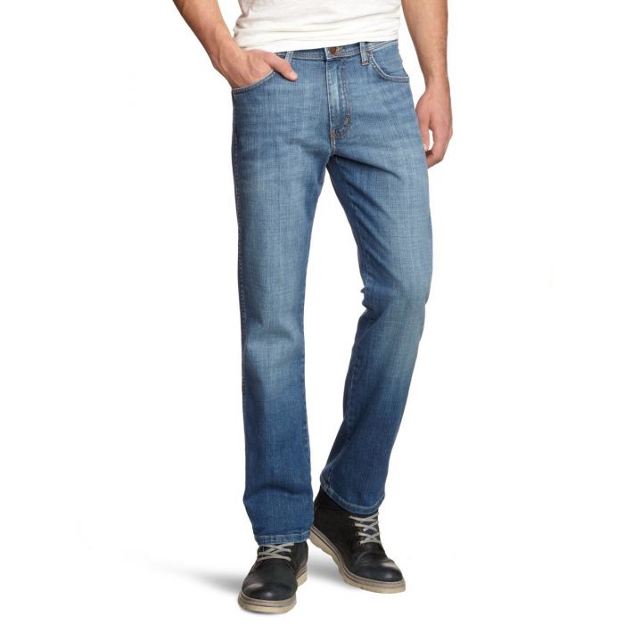 Wrangler Texas Stretch Denim Jeans Worn Broke Blue | Jean Scene