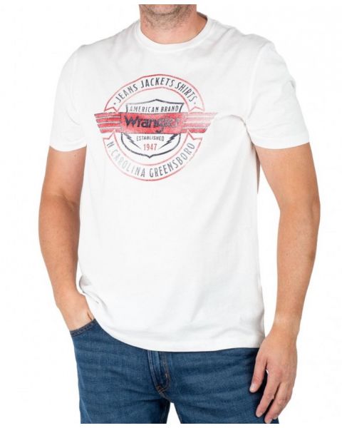 Wrangler Americana Crew Neck T-Shirt Worn White