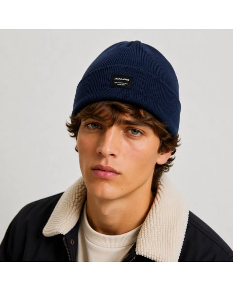 Jack & Jones DNA Rib Beanie Hat Navy Blazer