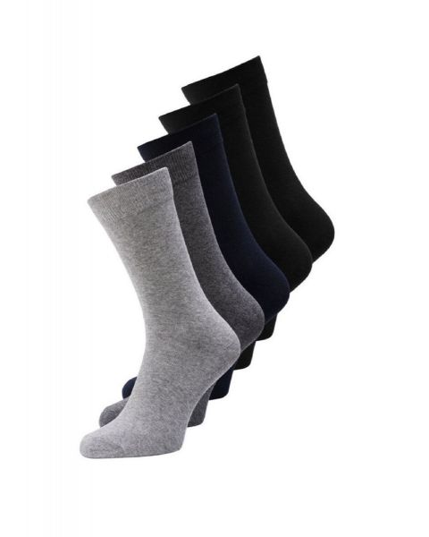 Jack & Jones 5 PACK Basic Socks Dark Grey Melange