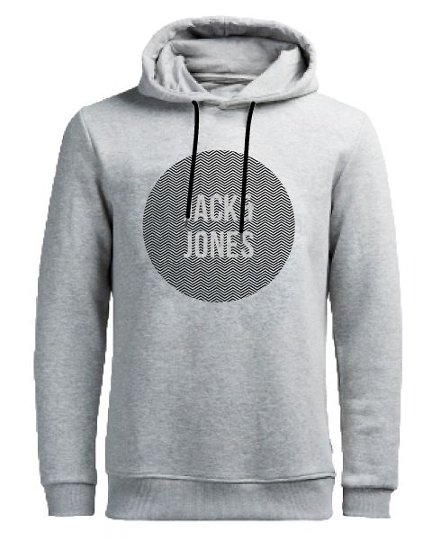 Jack & Jones Overhead Men's Bak Hoodie Light Grey | Jean Scene