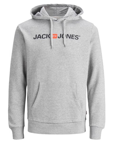 Jack & Jones Retro Logo Hooded Sweatshirts Light Grey