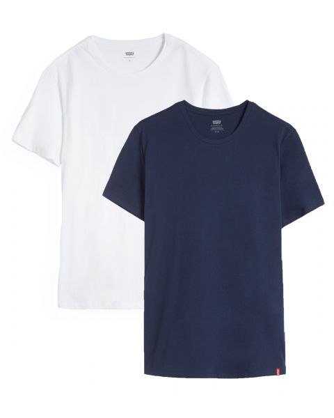 Levis Slim 2 Pack Crew Neck Men's T-Shirt Dress Blues/ White | Jean Scene