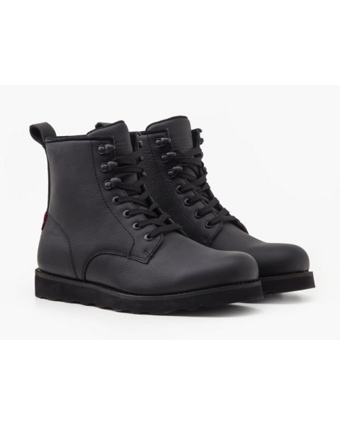 Levi's Men's Darrow Wedge Lace Up Leather Boots Full Black | Jean Scene