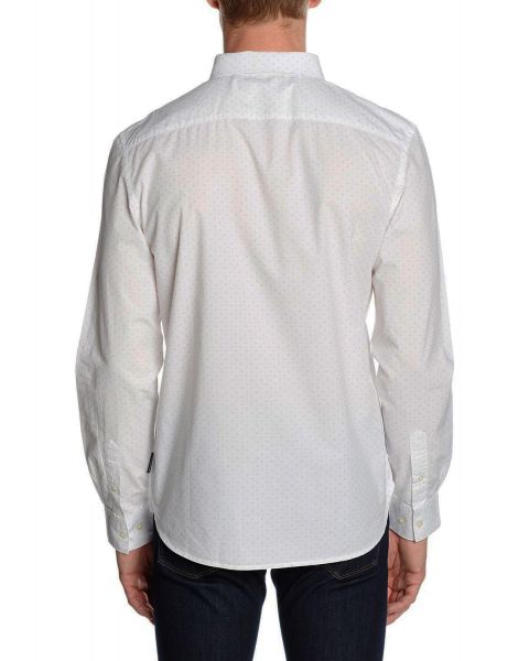 French Connection Pyramid Long Sleeve Shirt White | Jean Scene