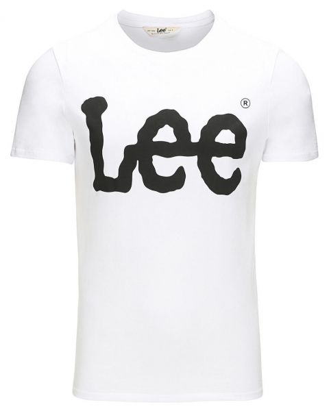 Lee Crew Neck Logo Print T-shirt White Black