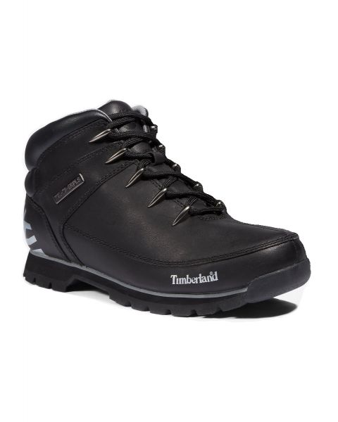 Timberland Euro Sprint Mid Lace Up Leather Boots Black