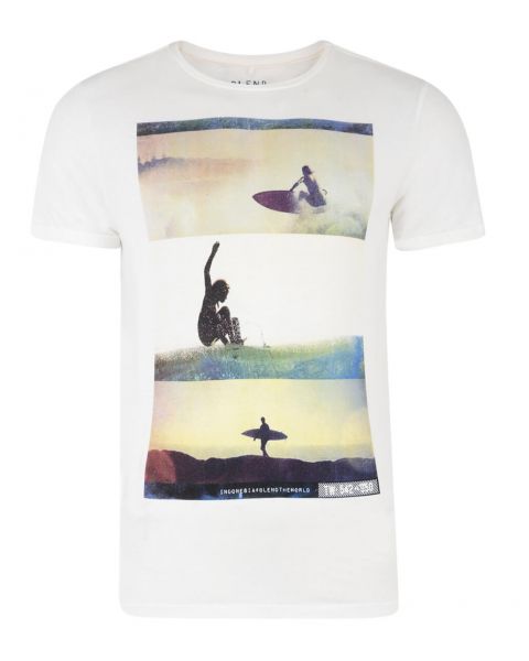 Blend Surf Beach Print T-shirt Beige Cream Image