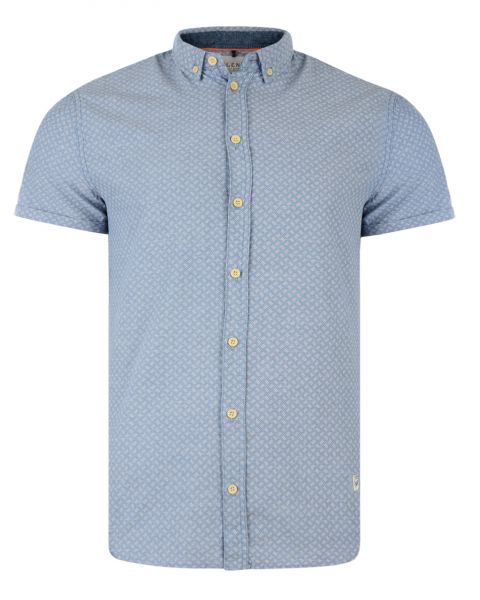 Image Blend Regular Fit Short Sleeve Pattern Shirt Insignia Blue