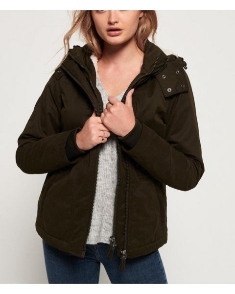 Superdry Womens Snorkle Microfibre Wind Jacket Army
