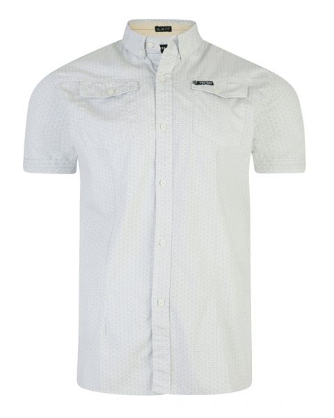 Firetrap Gorst Pattern Shirt Short Sleeve White | Jean Scene