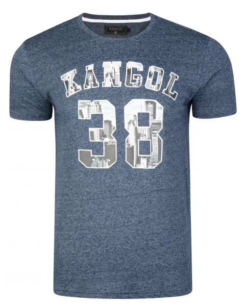 Kangol Rocka Crew Neck Cotton Logo T-shirt Navy | Jean Scene
