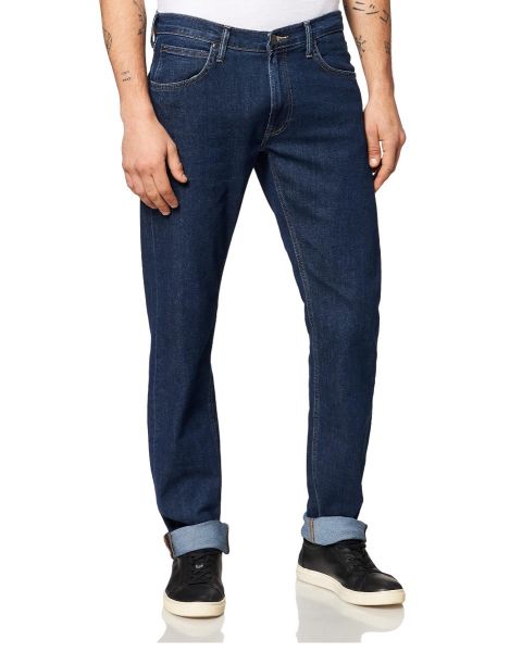 Lee Daren Zip Regular Straight Denim Jeans Dark Stonewash