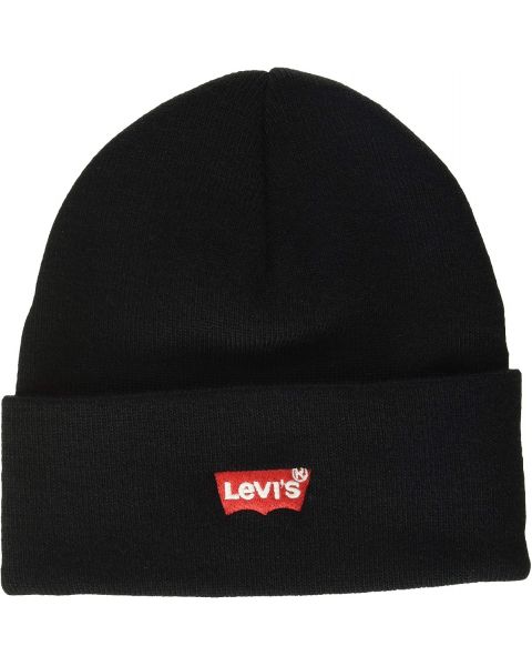 Levi's® Red Batwing Embroided Beanie Black