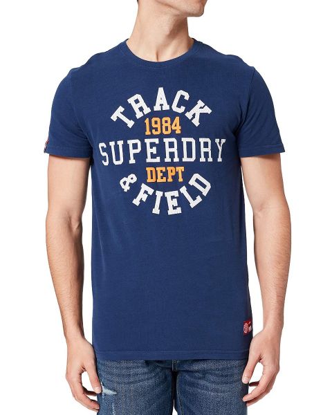 Superdry Track & Field Graphic Crew Neck T-Shirt Regal Navy
