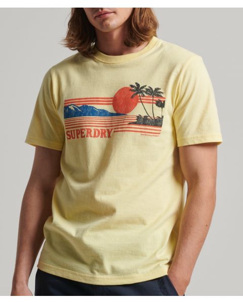 Superdry Vintage Great Outdoors T-Shirt Laguna Yellow | Jean Scene