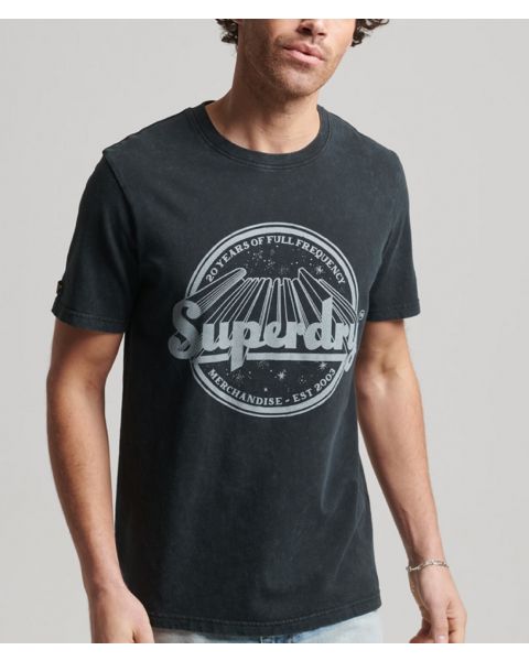 Superdry Vintage Crew Neck T-Shirt Mid Back In Black