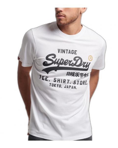 Superdry Vintage Narrative Crew Neck T-Shirt Optic