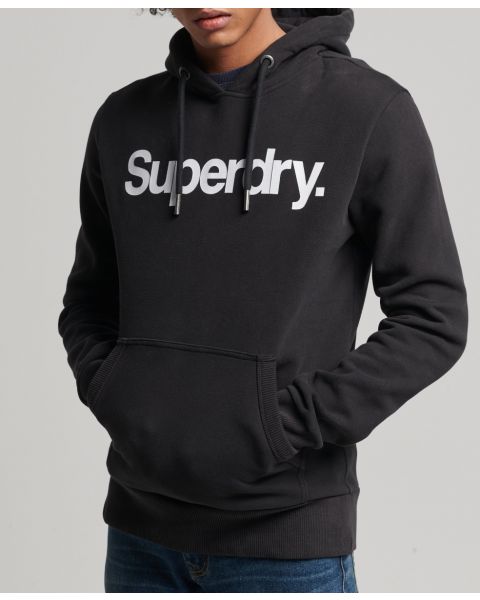 Superdry Classic Logo Overhead Hooded Sweatshirts Black | Jean Scene