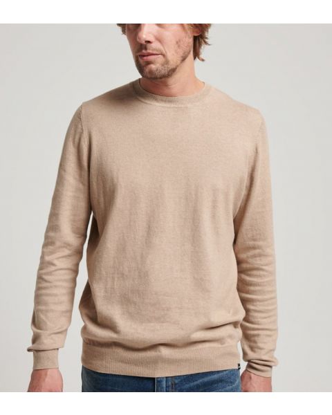 Superdry Vintage Embroided Crew Neck Cotton Jumper Oatmeal Marl