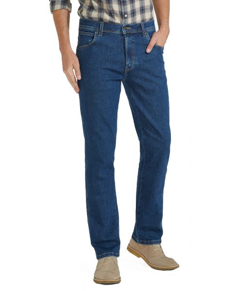 Wrangler Durable Stretch Denim Jeans Dark Stone Blue Image