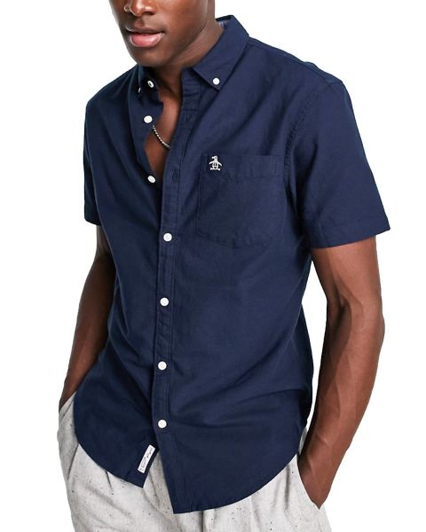 Original Penguin Core Oxford Short Sleeve Shirt Dark Sapphire