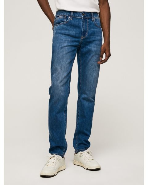 Pepe Mens Hatch 5 Pkt Slim Fit Regular Waist Denim Jeans Dark Used Wiser Denim | Jean Scene