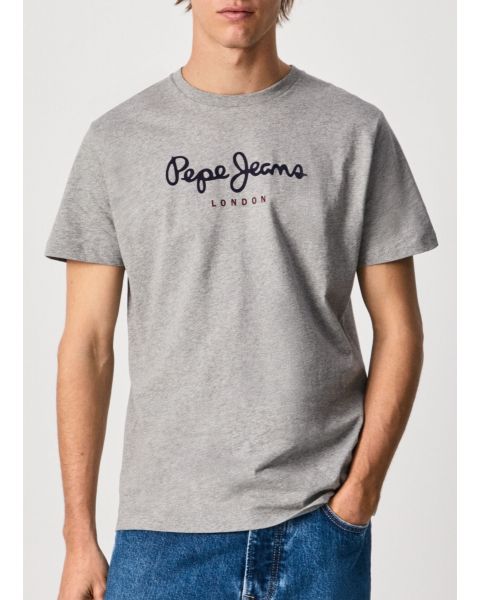 Pepe Eggo N Retro Logo T-Shirt Grey Marl | Jean Scene