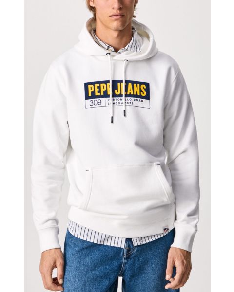 Pepe Jeans Douglas Logo Hooded Sweatshirts White
