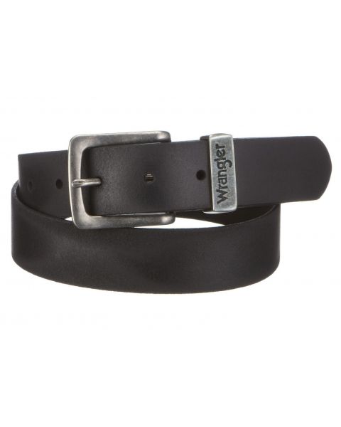 Wrangler Basic Metal Loop Leather Belt Black | Jean Scene