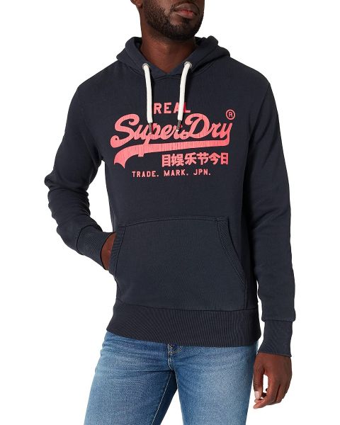 Superdry Vintage Logo Hooded Sweatshirts Eclipse Navy