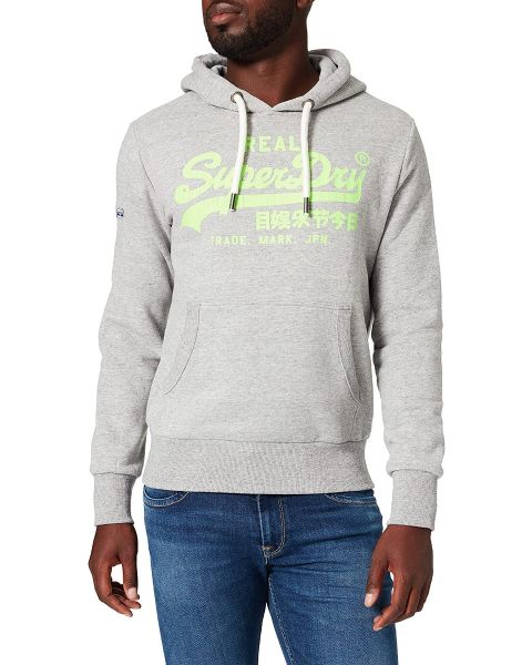 Superdry Vintage Logo Hooded Sweatshirts Athletic Grey