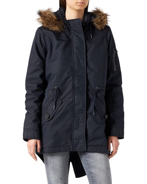 Superdry Womens Military Fishtail Parka Jackets Scout Navy