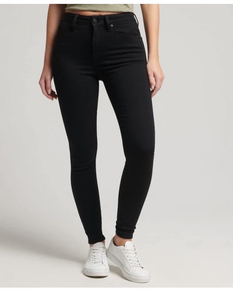 Superdry Jeans Ladies High Rise Skinny Fit Tapered Denim Jeans Black