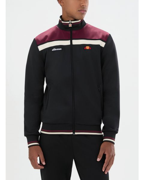 Ellesse Vignola Track Jacket Black Burgundy