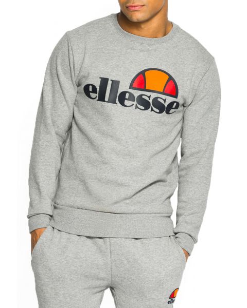 Ellesse Men's Succiso Logo Crew Neck Sweatshirt Athletic Grey Marl | Jean Scene