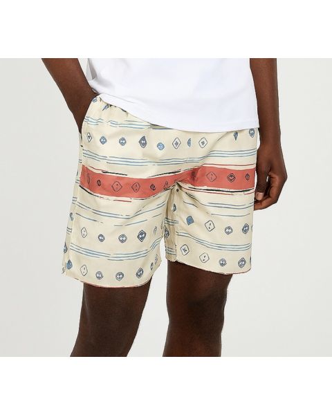 Soul Star Casual Summer Printed Shorts Beige Ecru Image