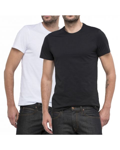 Lee Casual Crew Neck Two Pack T-shirt Black/White | Jean Scene