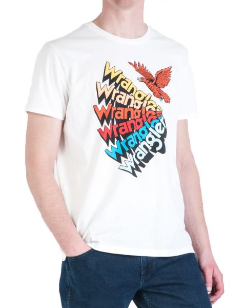 Wrangler Festival Crew Neck Graphic Logo T-shirt Off White | Jean Scene