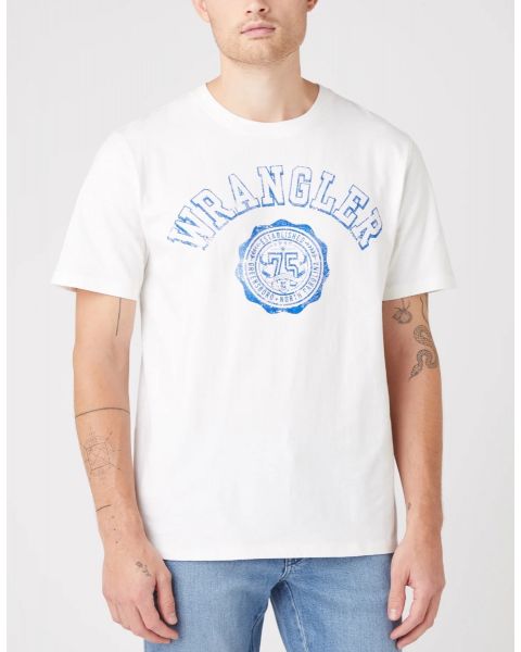 Wrangler Collegiate Logo Crew Neck T-Shirt White